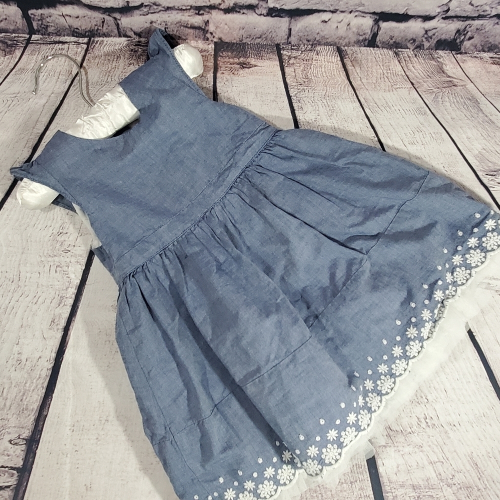 Baby Girl H&M Blue Dress with Flowers